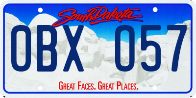 SD license plate 0BXO57
