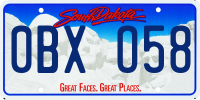 SD license plate 0BXO58
