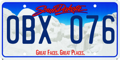 SD license plate 0BXO76