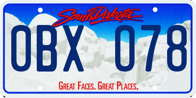 SD license plate 0BXO78
