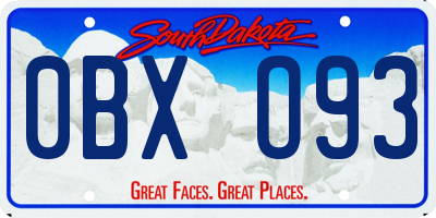 SD license plate 0BXO93