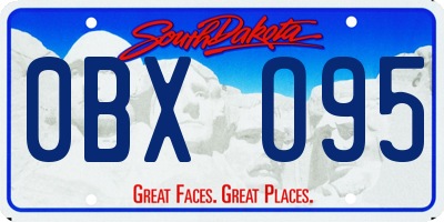 SD license plate 0BXO95