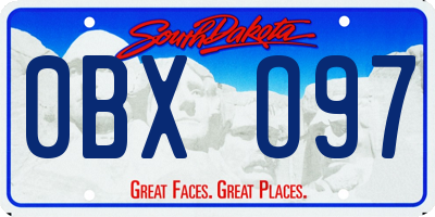 SD license plate 0BXO97