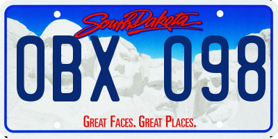 SD license plate 0BXO98