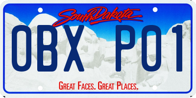 SD license plate 0BXP01
