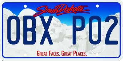 SD license plate 0BXP02