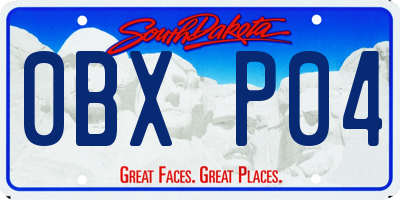 SD license plate 0BXP04