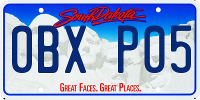 SD license plate 0BXP05