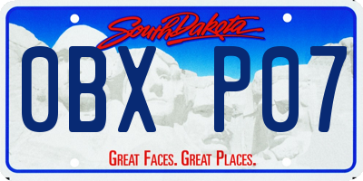 SD license plate 0BXP07