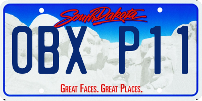 SD license plate 0BXP11