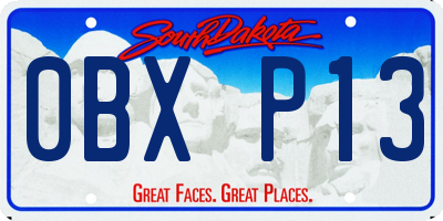 SD license plate 0BXP13