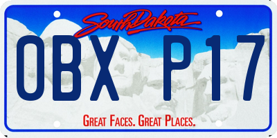 SD license plate 0BXP17