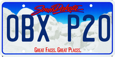 SD license plate 0BXP20