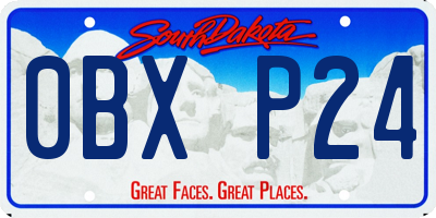 SD license plate 0BXP24