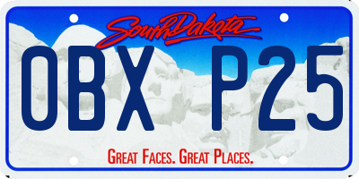 SD license plate 0BXP25