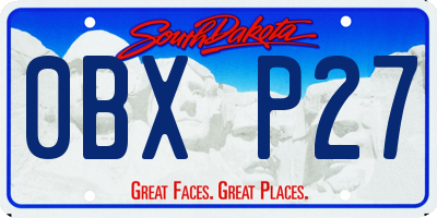 SD license plate 0BXP27