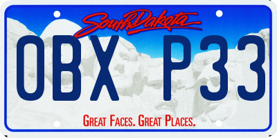 SD license plate 0BXP33
