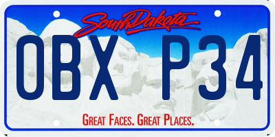 SD license plate 0BXP34