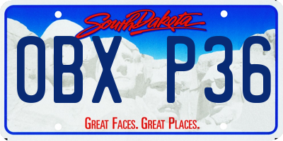 SD license plate 0BXP36