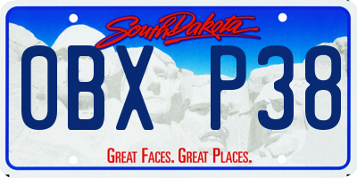 SD license plate 0BXP38