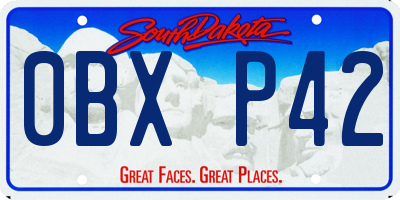 SD license plate 0BXP42
