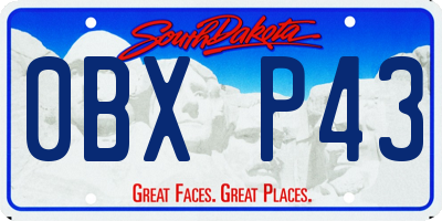SD license plate 0BXP43