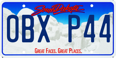 SD license plate 0BXP44
