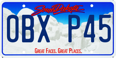 SD license plate 0BXP45