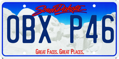 SD license plate 0BXP46