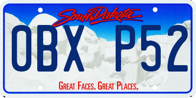 SD license plate 0BXP52