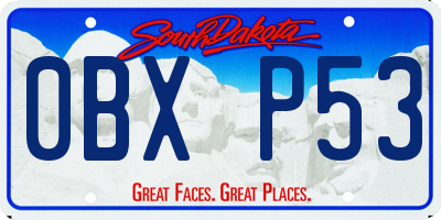 SD license plate 0BXP53
