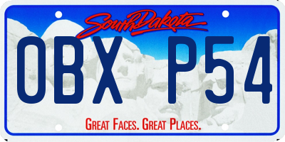 SD license plate 0BXP54