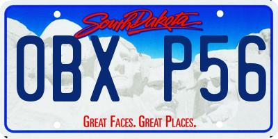 SD license plate 0BXP56