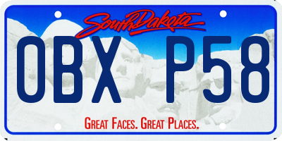 SD license plate 0BXP58