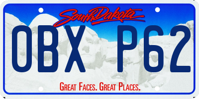 SD license plate 0BXP62