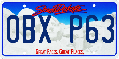 SD license plate 0BXP63