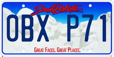 SD license plate 0BXP71