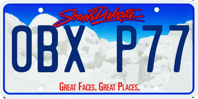 SD license plate 0BXP77