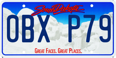 SD license plate 0BXP79