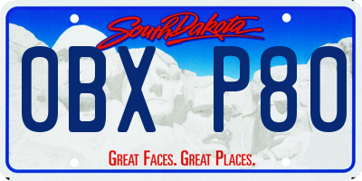 SD license plate 0BXP80