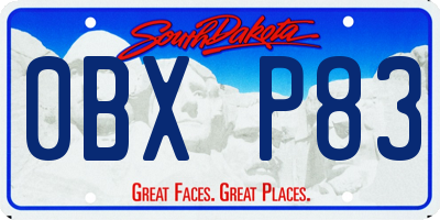 SD license plate 0BXP83