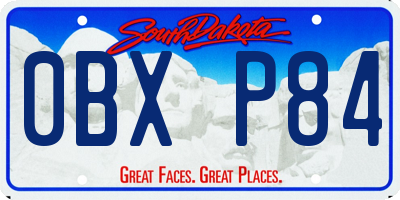 SD license plate 0BXP84
