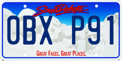 SD license plate 0BXP91