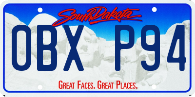 SD license plate 0BXP94