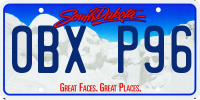 SD license plate 0BXP96