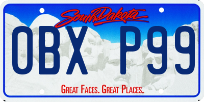 SD license plate 0BXP99