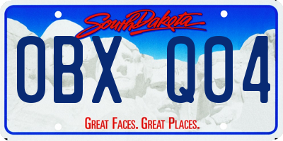 SD license plate 0BXQ04