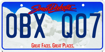 SD license plate 0BXQ07