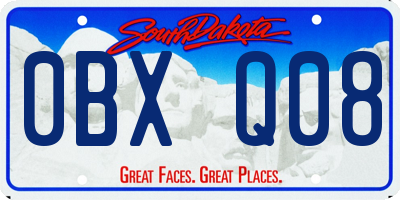 SD license plate 0BXQ08