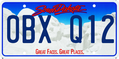 SD license plate 0BXQ12
